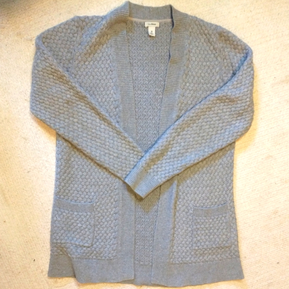 LL Bean Chunky Knit Cardigan M